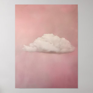 Cloud-Druck Moody Cloud-Malerei Rosa Wandkunst Pin Poster