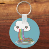 Cloud Eats Rainbow Spaghetti Schlüsselanhänger (Vorderseite)