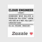 Cloud Engineer Noun Student Spaß Redewendungen Coo Aufkleber (Blatt)