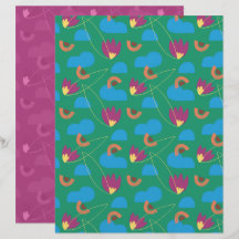 Cloud Floral Scrapbook Papier