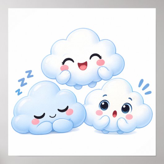 Cloud Friends Trio Poster (Vorne)