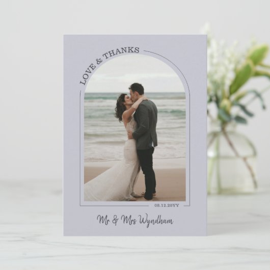 Cloud Gray Arch Wedding Foto Liebe & Danke (Stehend Vorderseite)