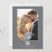 Cloud Gray, Charcoal Slate & Soft White Wedding Einladung (Rückseite)