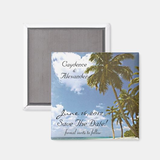 Cloud Heart & Palm Tree Magnet (Vorderseite/Rückseite)