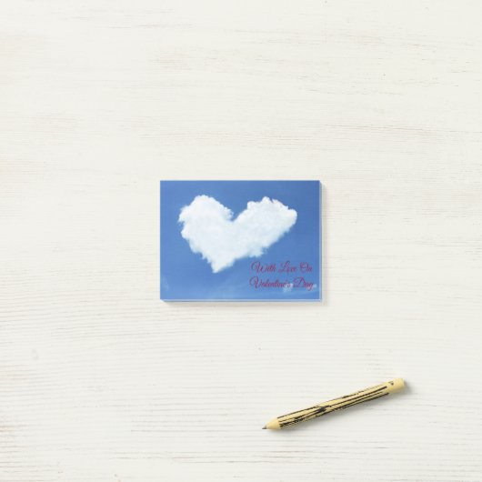 Cloud Heart Post-it Klebezettel (Auf Schreibtisch)