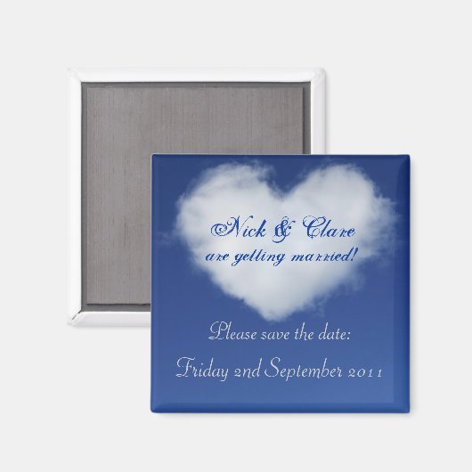 Cloud Heart Save the Date Magnet (Vorderseite/Rückseite)