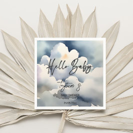 Cloud hello Baby Dusche graue Wolken Vorlage Serviette