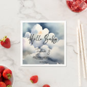 Cloud hello Baby Dusche graue Wolken Vorlage Serviette (Beispiel)