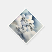 Cloud hello Baby Dusche graue Wolken Vorlage Serviette (Ecke)