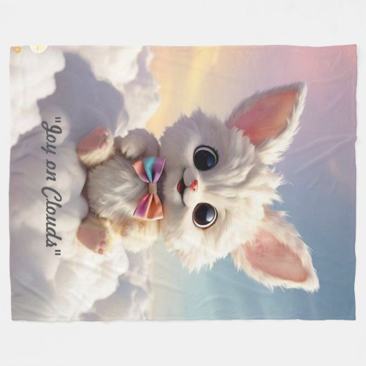 "Cloud Hopping Fun" Fleecedecke (Vorderseite (Horizontal))