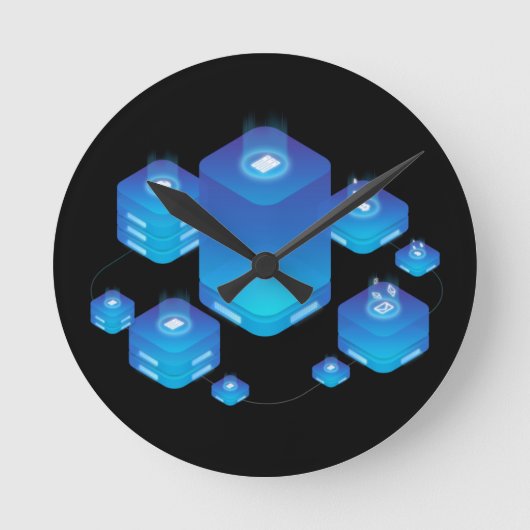 Cloud Hosting Runde Wanduhr (Vorderseite)