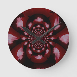 Cloud in the DarkRedFlowers Runde Wanduhr