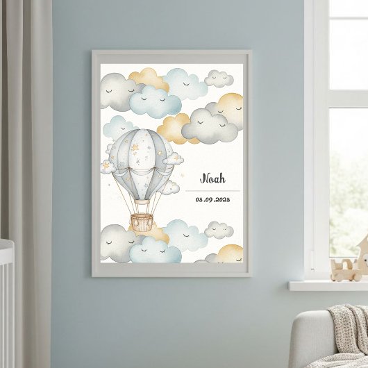 Cloud Journey" Art Print - Baby Nursery Decor Poster