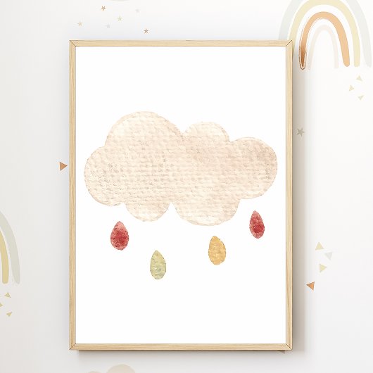 Cloud Kinderzimmer Poster Boho Kinder Zimmerdekora