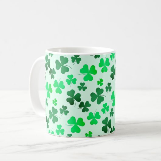 Cloud Kleeblatt Irish Green Spring St Patricks Day Kaffeetasse (Vorderseite Links)