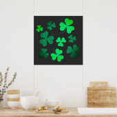 Cloud Kleeblatt Irish Green Spring St Patricks Day Poster (Küche)