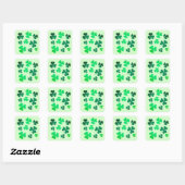 Cloud Kleeblatt Irish Green Spring St Patricks Day Quadratischer Aufkleber (Blatt)
