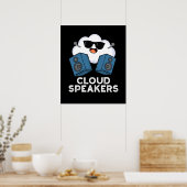 Cloud Lautsprecher Funny Weather Puff Dark BG Poster (Küche)