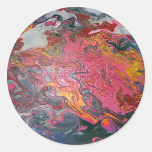 Cloud Lava Swirl Paint Runder Aufkleber