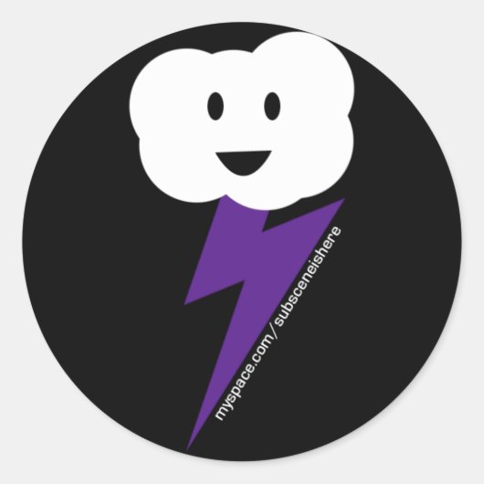 Cloud&Lightning Sticker! Runder Aufkleber (Vorderseite)