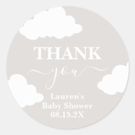 Cloud Minimalistisch Baby Shower Classic Round Sti Runder Aufkleber
