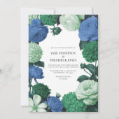 Cloud Mint, Alpine Blau und Evergreen Mist Hochzei Einladung (Vorderseite)