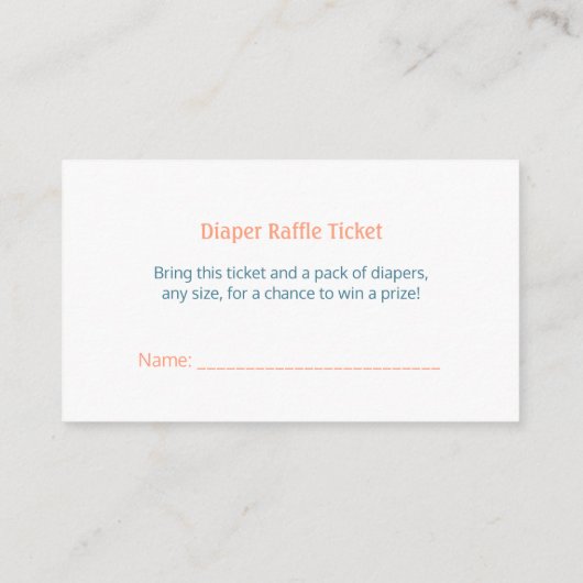 Cloud Mobile Baby Showdiaper Raffle Ticket Begleitkarte (Rückseite)