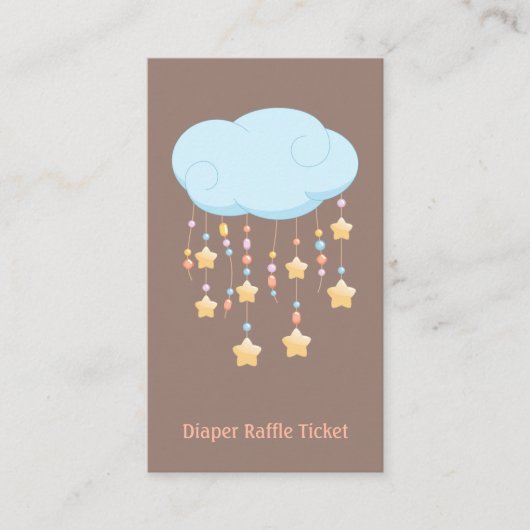 Cloud Mobile Baby Showdiaper Raffle Ticket Begleitkarte (Vorderseite)