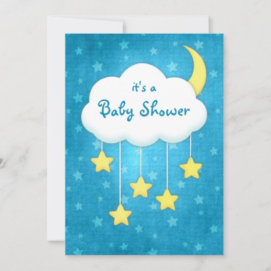 Cloud Mobile Baby Shower Einladung (Vorderseite)