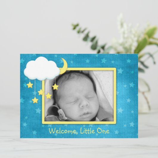 Cloud Mobile - Geburtsankündigungen Ankündigung (Stehend Vorderseite)