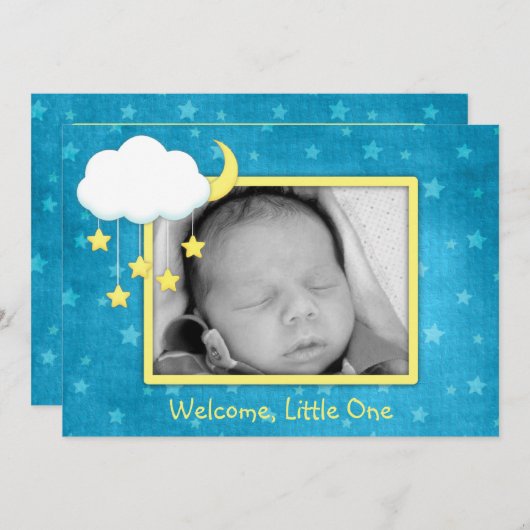 Cloud Mobile - Geburtsankündigungen Ankündigung (Vorne/Hinten)