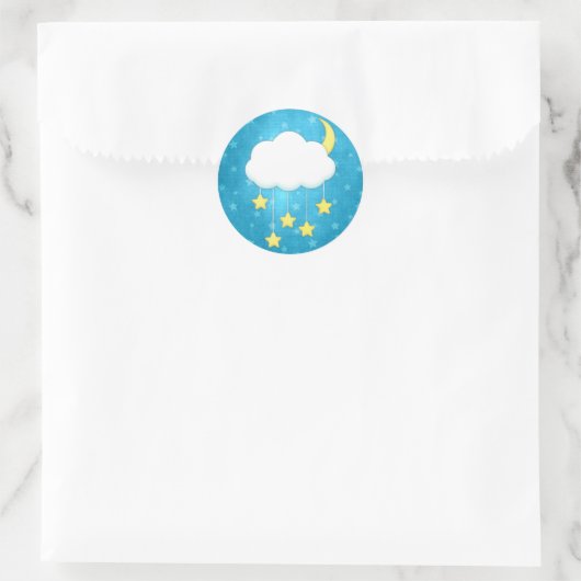 Cloud Mobile Runder Aufkleber (Tasche)