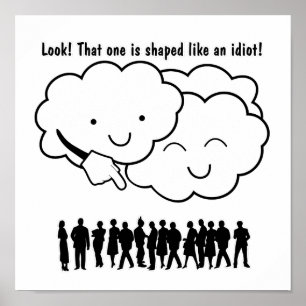 Cloud Mocks Menschen Formen Funny Cartoon Poster