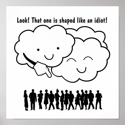 Cloud Mocks Menschen Formen Funny Cartoon Poster (Vorne)