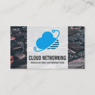 Cloud-Network-Logo   Binäre Code   Hardware Visitenkarte
