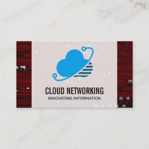 Cloud-Network-Logo   Binäre Code   Hauptplatine Visitenkarte