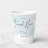 Cloud neun Babydusche grau staubblau Pappbecher (Vorderseite)