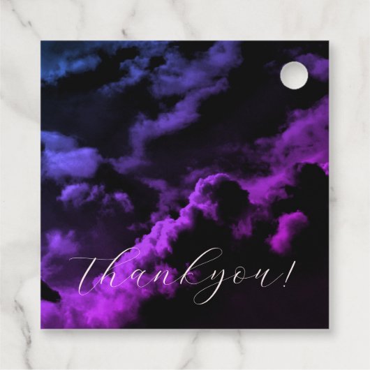 Cloud neun Black Celestial Galaxy Brautparty Geschenkanhänger (Rückseite)