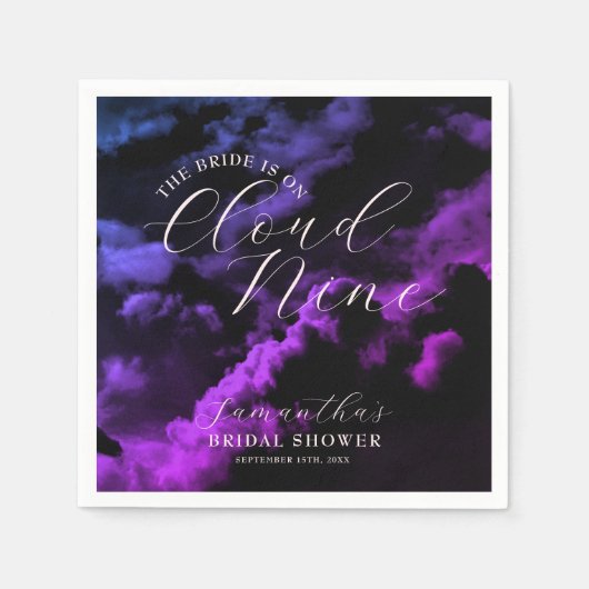 Cloud neun Black Celestial Galaxy Brautparty Serviette (Vorderseite)