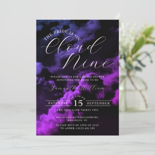 Cloud neun Black Celestial Galaxy Einladung (Stehend Vorderseite)