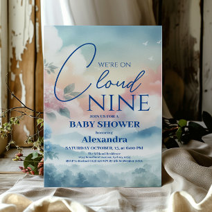 Cloud neun Blue Baby Boy Babydusche Einladung