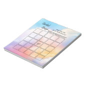Cloud neun Regenbogen Brautparty Bingo Party Game Notizblock (Rotiert)