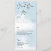 Cloud-Neuner-Brautparty-Vorlage Menükarte (Vorderseite)