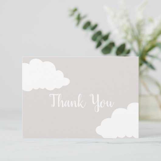 Cloud Neutral Baby Dusche Danke Karte (Stehend Vorderseite)