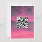 Cloud Nine 1. Girls First Birthday QR Code Rosa Einladung (Rückseite)
