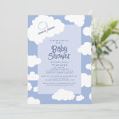 Cloud Nine 9 Baby Dusche Niedliches Whimsical Part Einladung (Stehend Vorderseite)