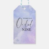 Cloud Nine 9 Calligraphy Blue Brautparty Gevor Geschenkanhänger (Rückseite)