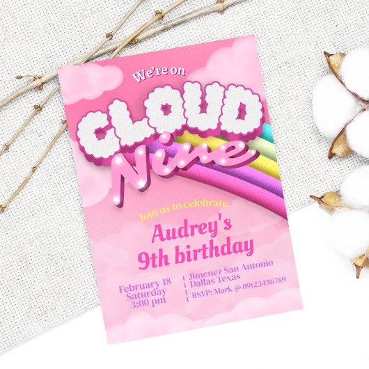 Cloud Nine - 9. Geburtstag Einladung