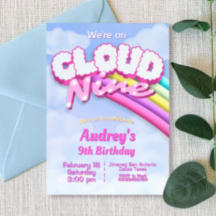 Cloud Nine - 9. Geburtstagseinladung Einladung