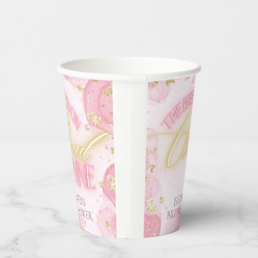Cloud Nine 9 Glow Pink Gold Glitzer Brautparty Pappbecher (Rechts)